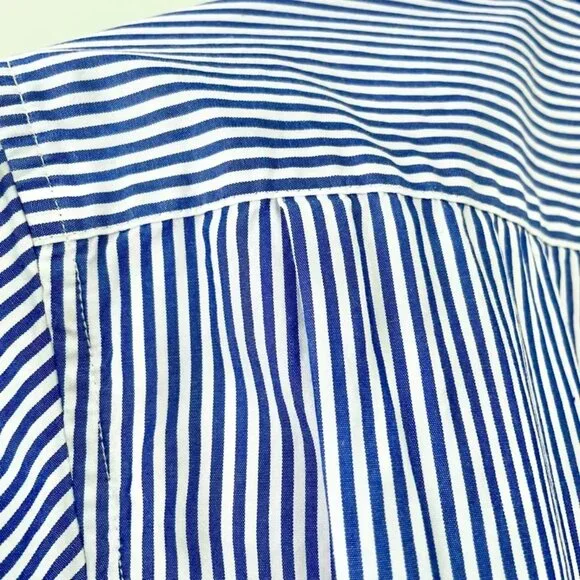 Comme Des Garçons PLAY Navy Blue White Striped Button Front Up Shirt